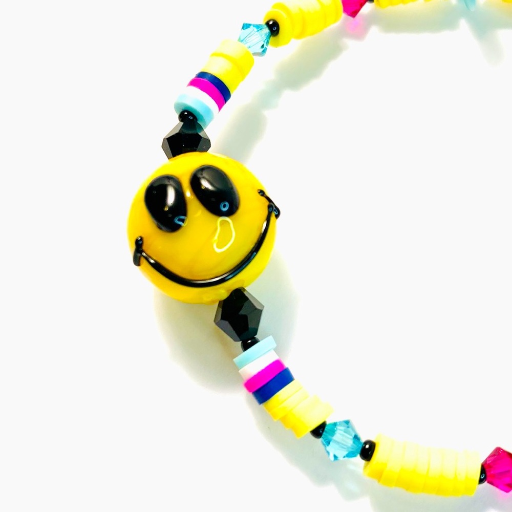 Have A Nice Day Stretch Smiley Bracelet Hand Crafted by McGlamorous Out of Stock